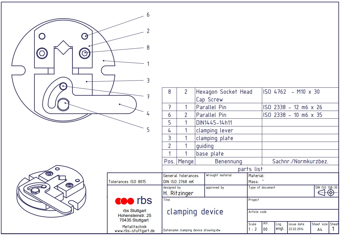 drawing clamping device