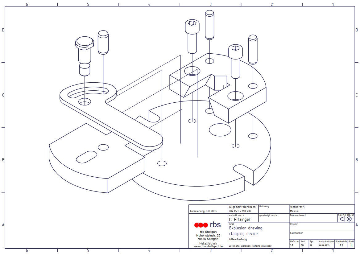 Explosion drawing clamping device