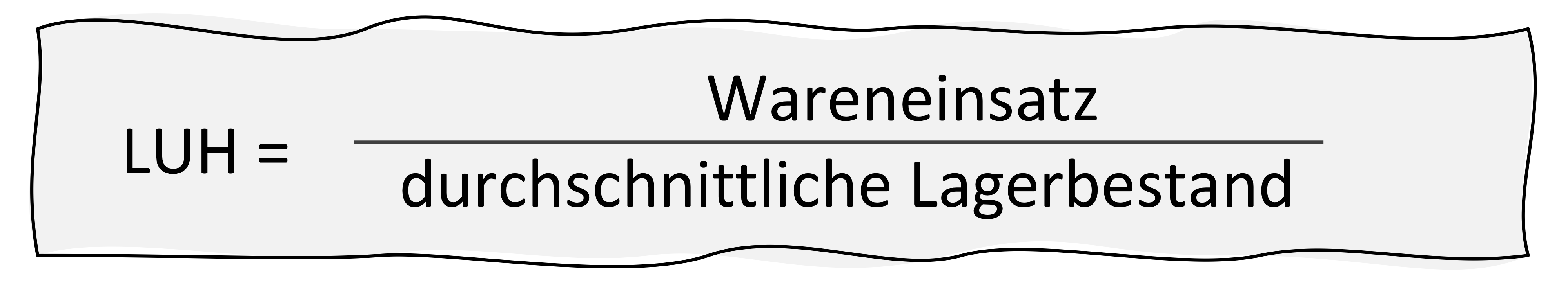 Formel zur Berechnung der Lagerumschlagshäufigkeit.