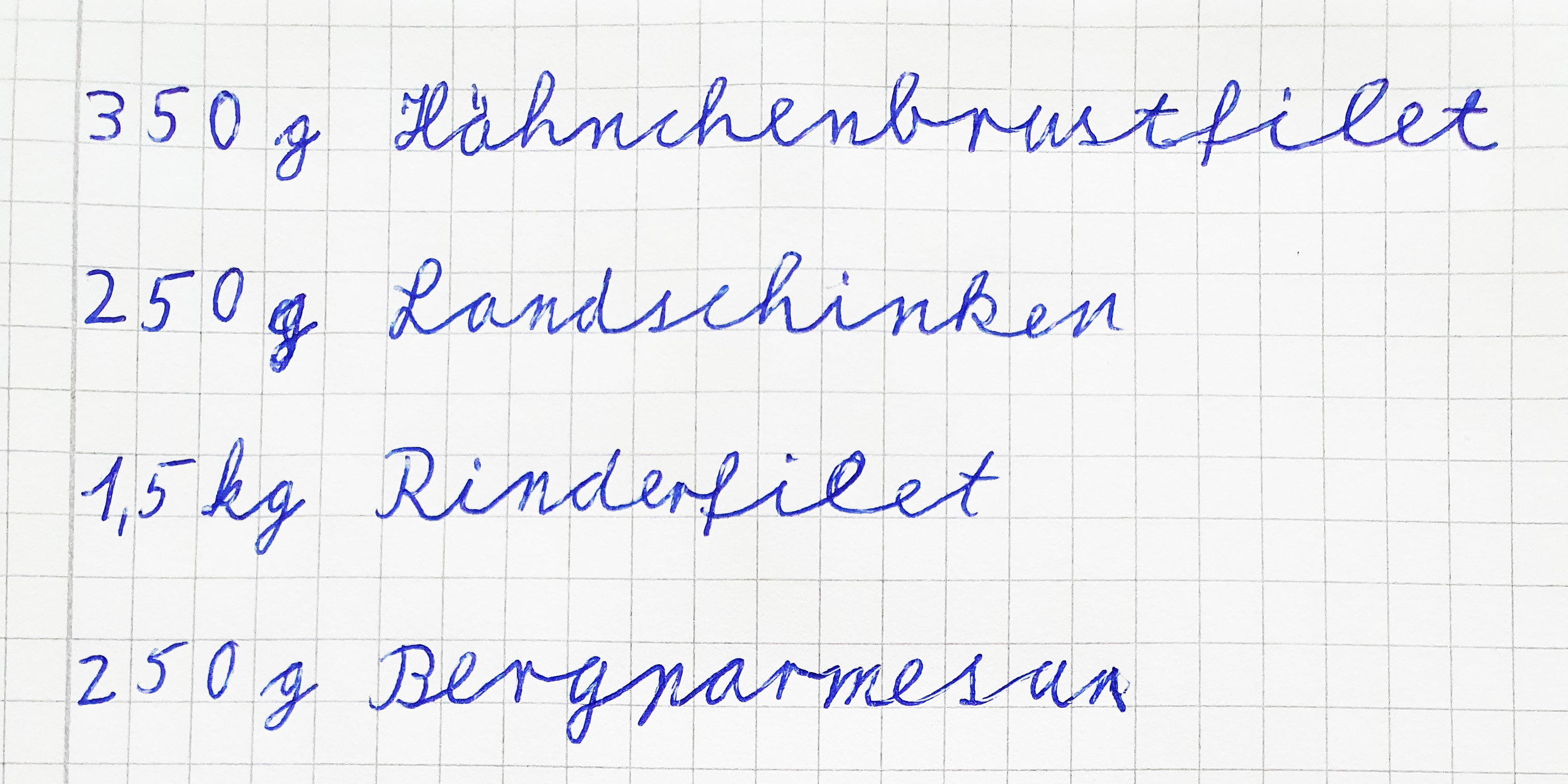 Einkaufszettel
