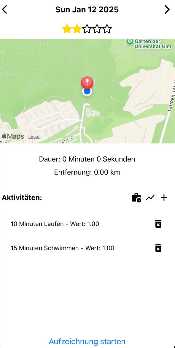 Screenshot der selbst entwickelten App „Motivations-App“ (eigene Aufnahme, ohne Geräteabbildung)