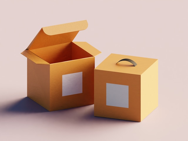 Kisten die Produkte symbolisieren