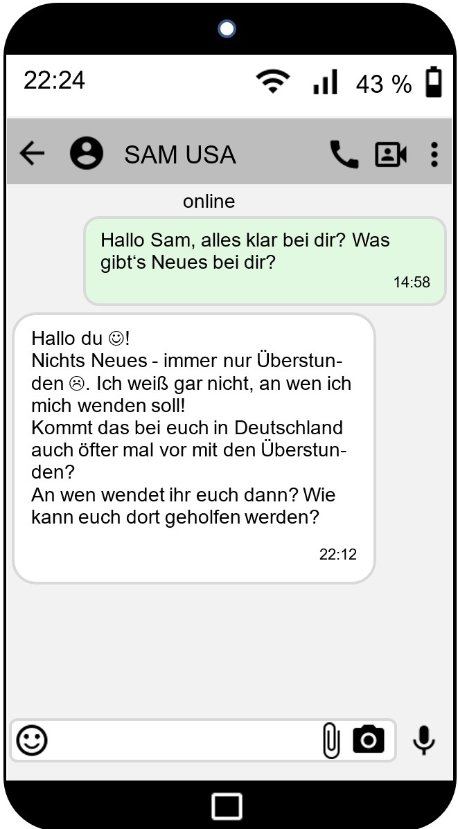 Einstieg: Nachricht von Sam
