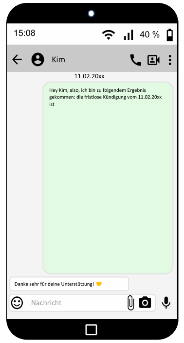 Nachricht an Kim
