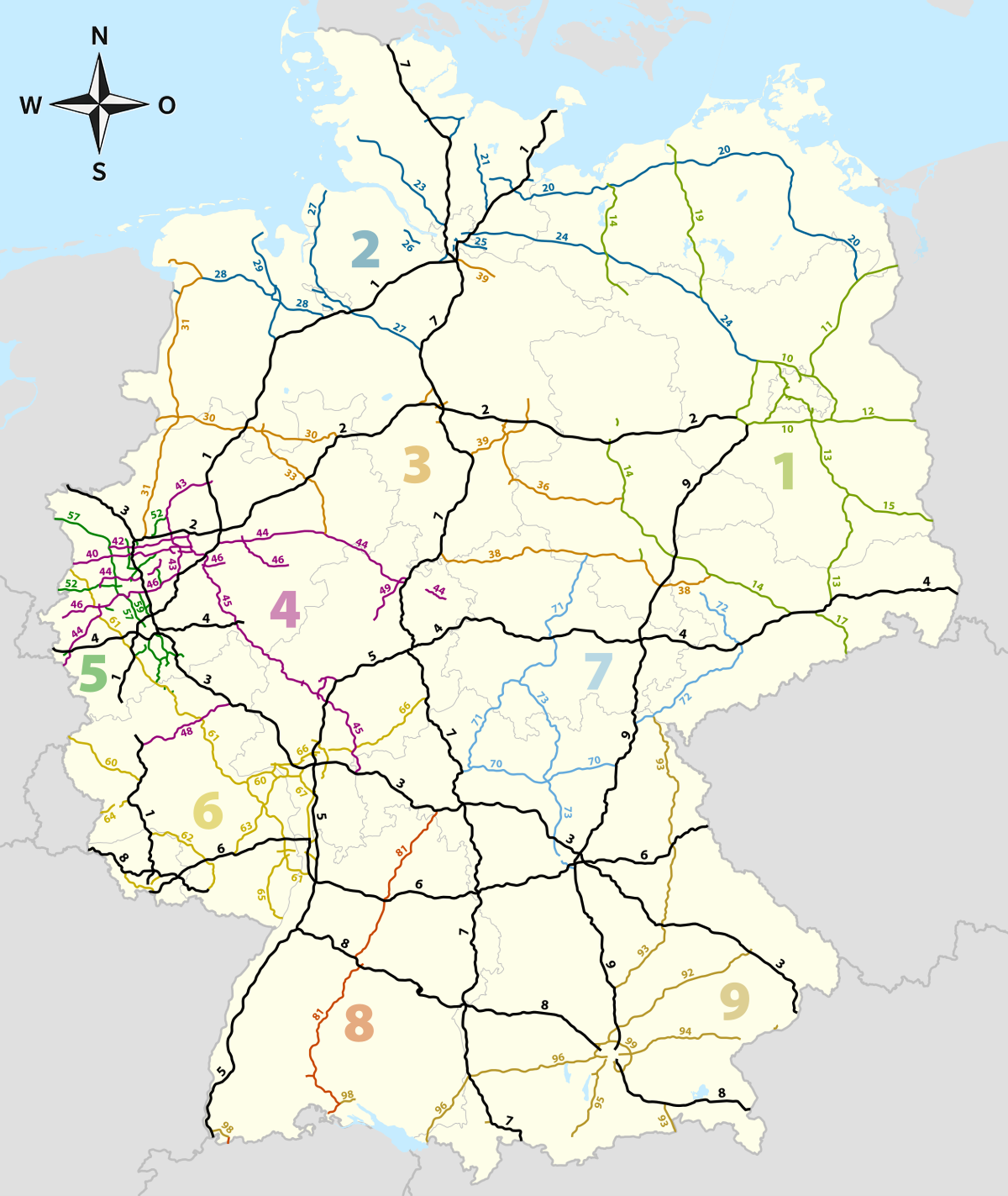 Autobahnnetz Deutschland